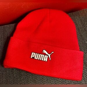 Puma Red Beanie Medium Cotton Hats Beanies